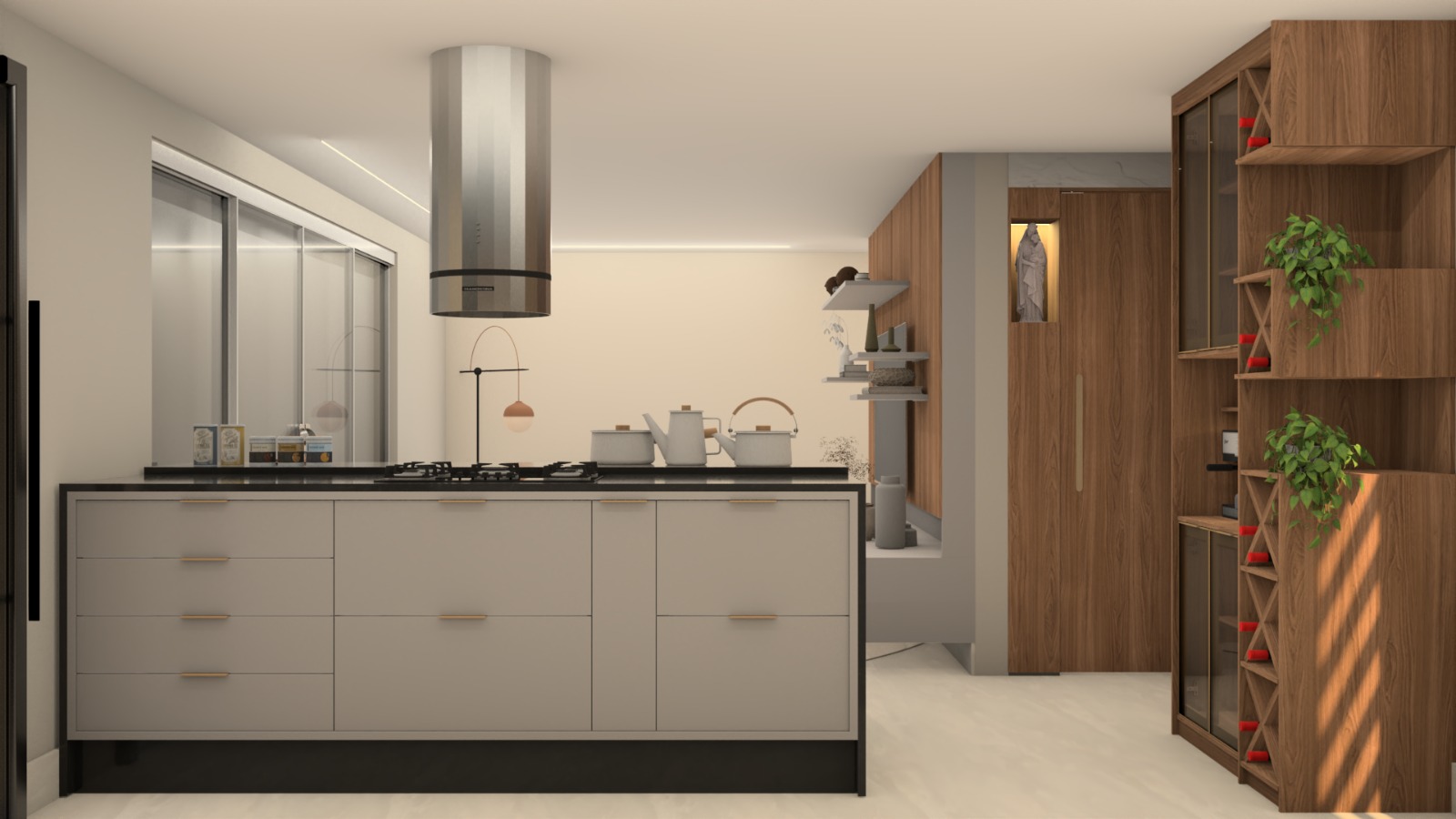 Cozinha Cinza Contemporânea