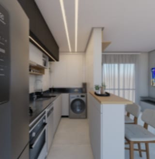 Cozinha Corredor com Bancada